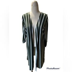 ASHLEY Blue Olive Green and White Duster
